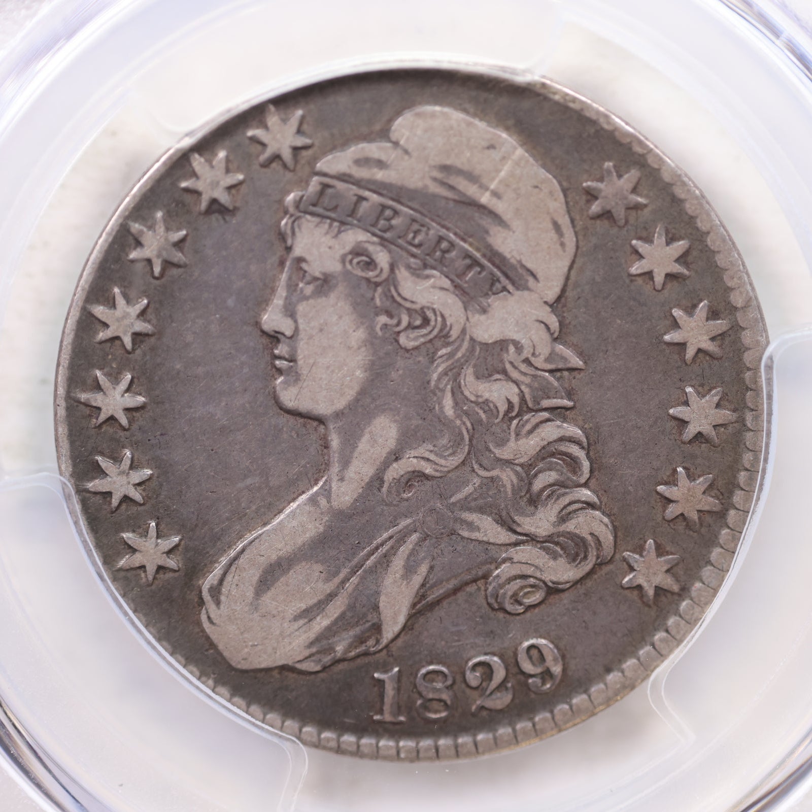 1829 Cap Bust Silver Half Dollar, PCGS AU-50, Circulated Coin. Store #GHR106.