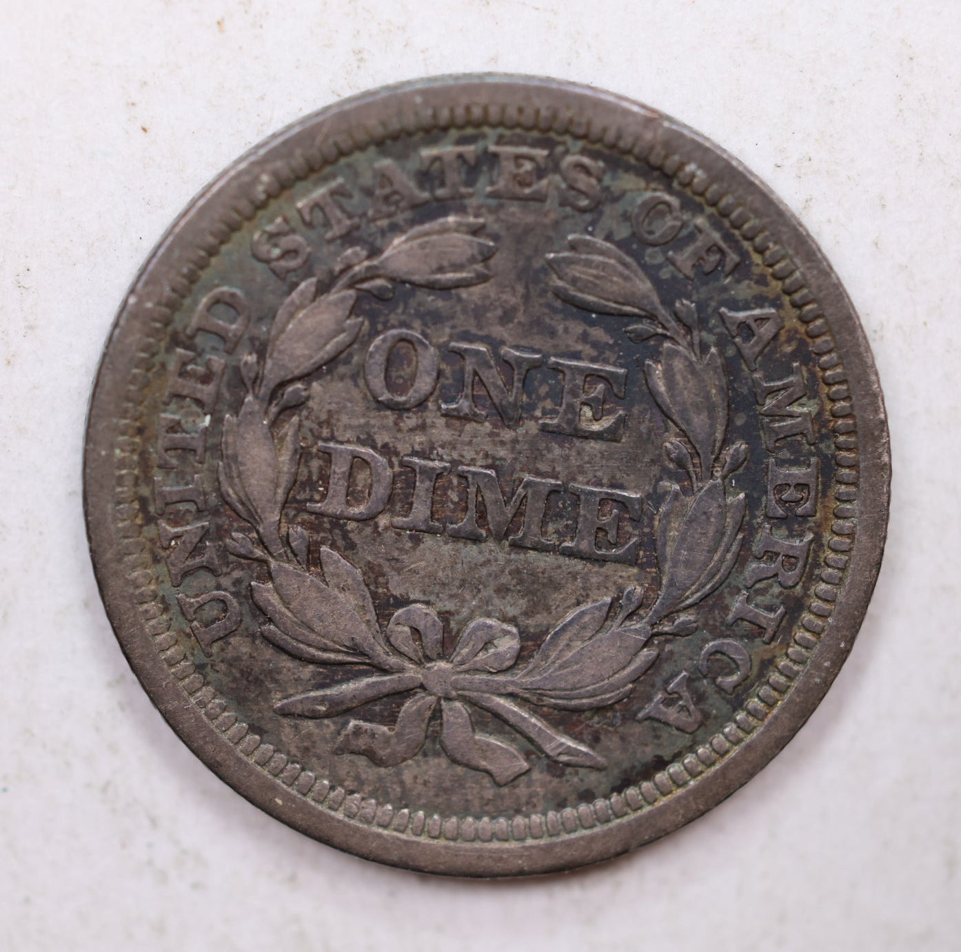 1857 Seated Liberty Dime, About Uncirculated Coin, Store Sale #DE708.
