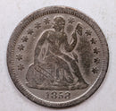 1858-O Seated Liberty Dime, Collectible Circulated Details, Store Sale
