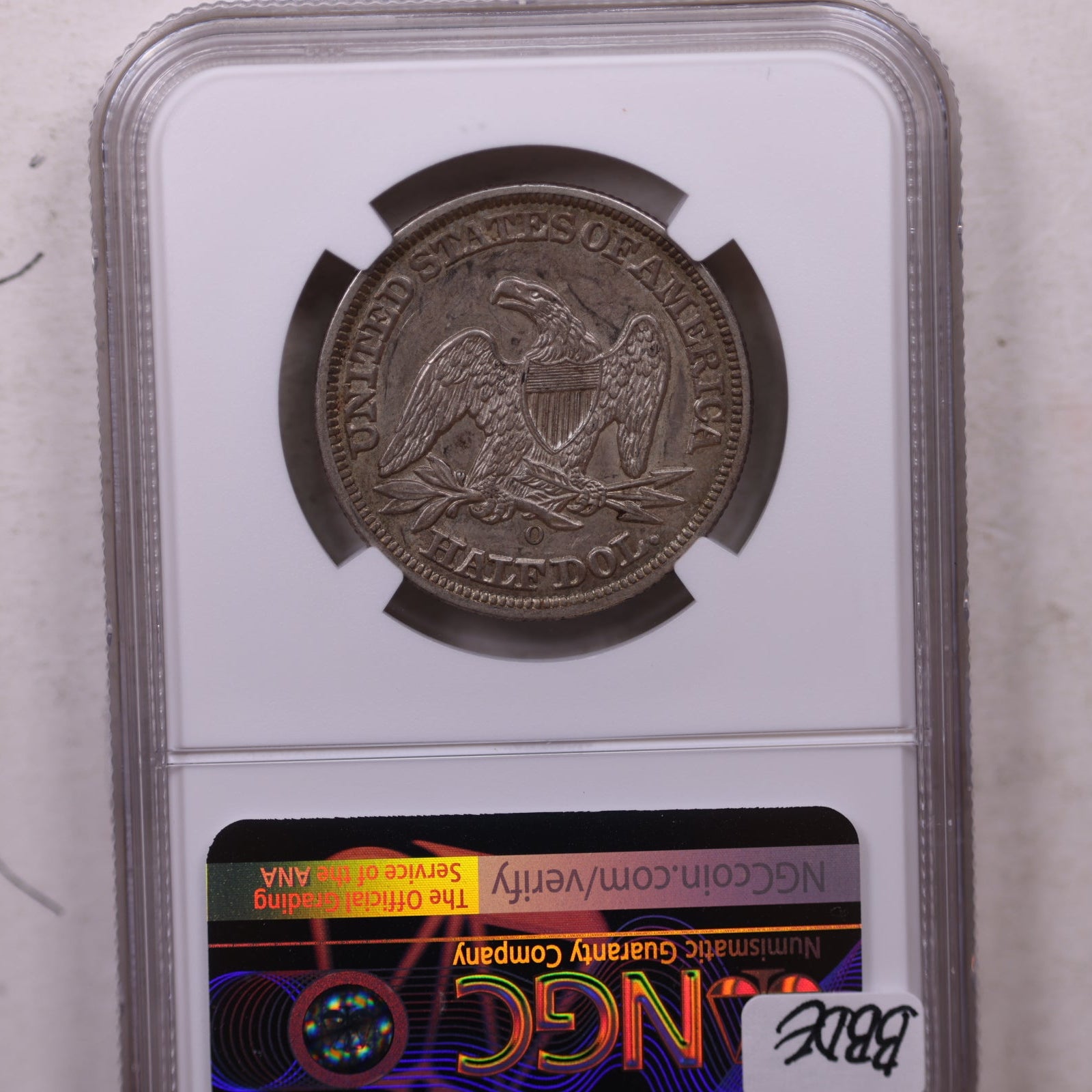 1857-O Seated Liberty Half Dollar, Nice Eye Appeal Coin, NGC AU-58. Store #GHR110.