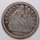 1860-S Seated Liberty Dime, Collectible Circulated Coin, Store Sale