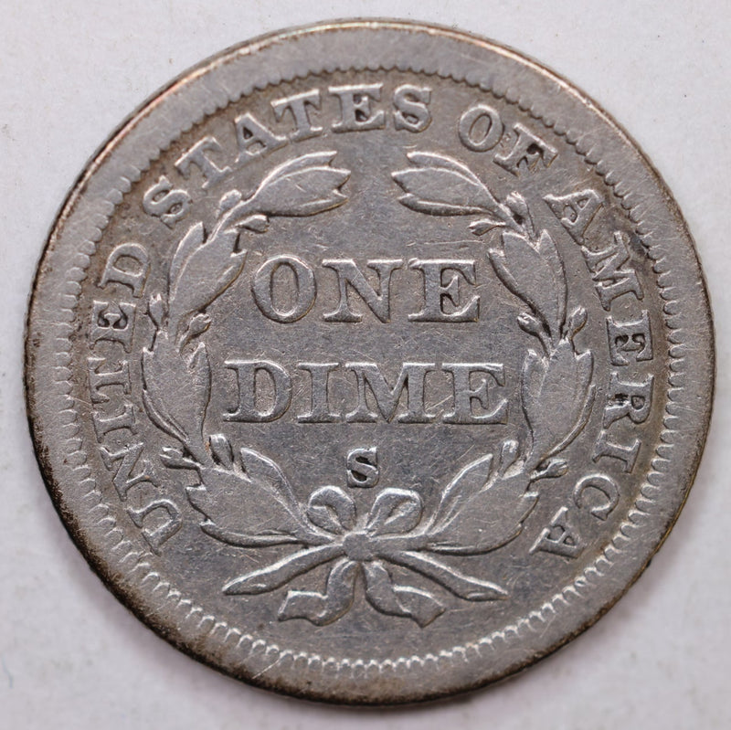 1860-S Seated Liberty Dime, Collectible Circulated Coin, Store Sale