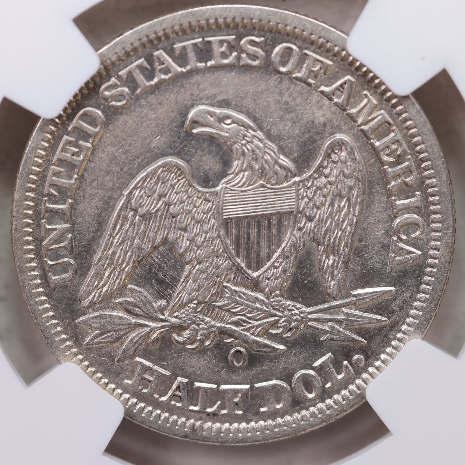 1858-O Seated Liberty Half Dollar, Nice Eye Appeal Coin, NGC AU-55. Store #GHR112.