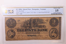 1859 $2., Montpelier, VE, Altered; Mich., Obsolete Currency., PCGS F-15., STORE