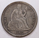 1862-S Seated Liberty Dime, Collectible Circulated Coin, Store Sale