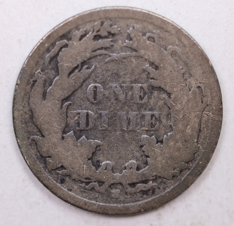 1863-S Seated Liberty Dime, Collectible Circulated Coin, Store Sale