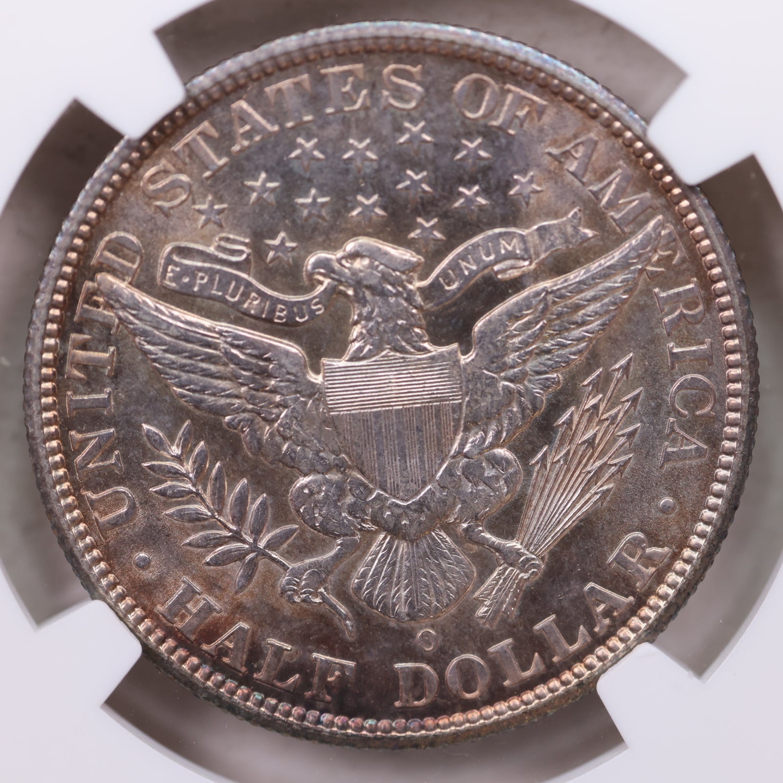 1904-O Barber Silver Half Dollar, Nice Toned Coin, NGC MS-63. Store Sale #GHR115.