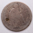 1865 Seated Liberty Dime, Collectible Circulated Details Coin, Store Sale