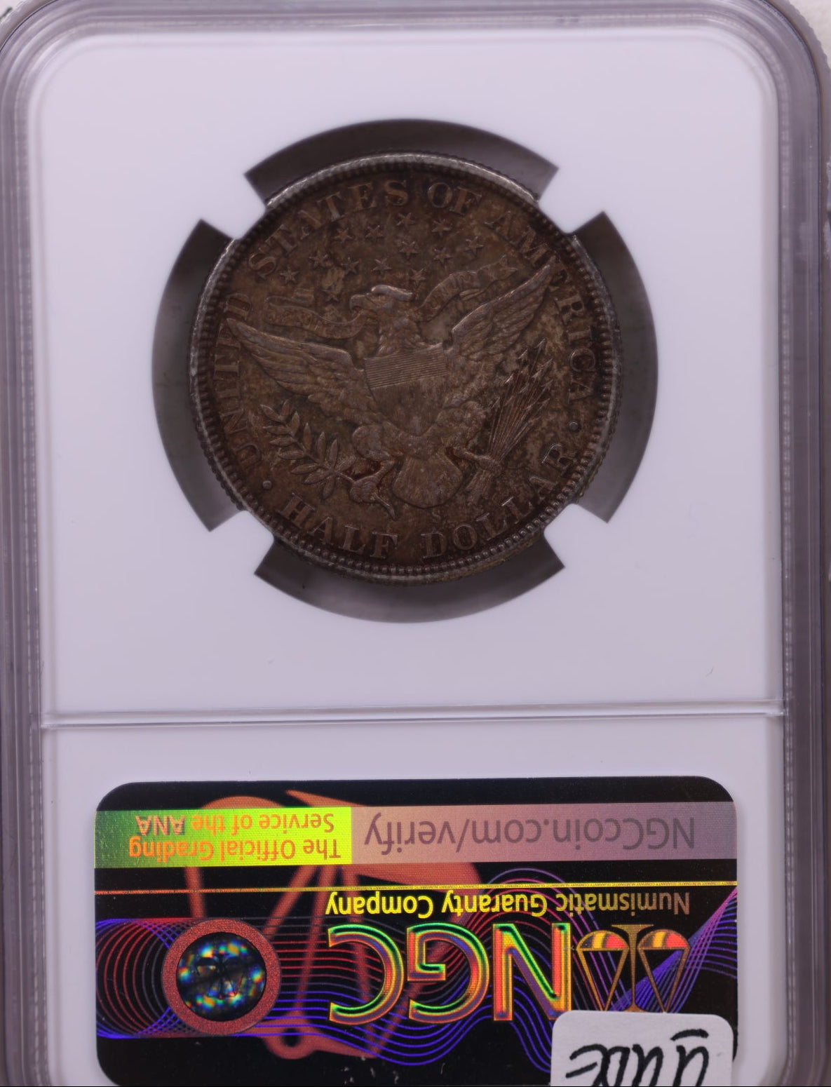 1893-S Barber Silver Half Dollar, Nice Toned Coin, NGC MS-61. Store Sale #GHR116.