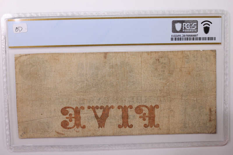 1857 $5., Dubuque, IA., Grand Haven, MI., Obsolete Currency., PCGS VF-20., STORE