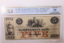 1857 $5., Dubuque, IA., Grand Haven, MI., Obsolete Currency., PCGS VF-25., STORE