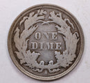 1867-S Seated Liberty Dime, Collectible Circulated Coin, Store Sale