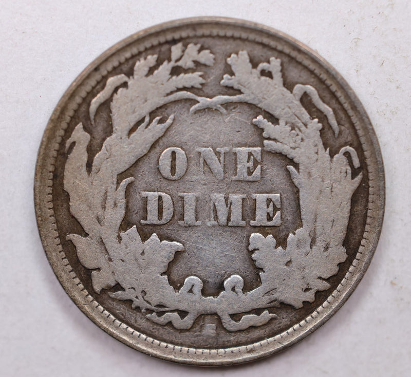 1867-S Seated Liberty Dime, Collectible Circulated Coin, Store Sale