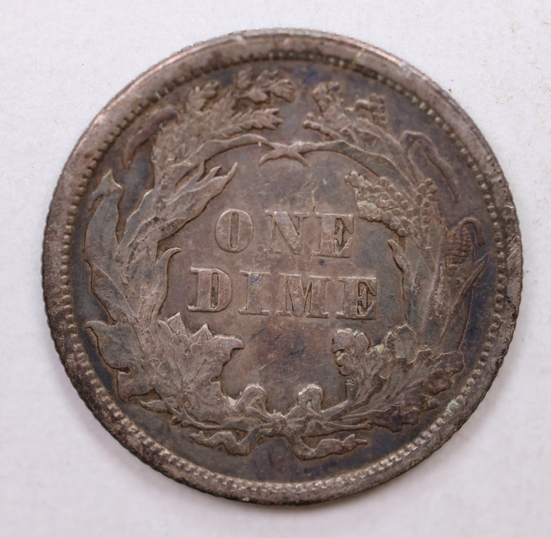 1868 Seated Liberty Dime, Collectible Circulated Coin, Store Sale