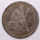 1869 Seated Liberty Dime, Collectible Circulated Coin, Store Sale