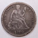 1870 Seated Liberty Dime, Collectible Circulated Coin, Store Sale
