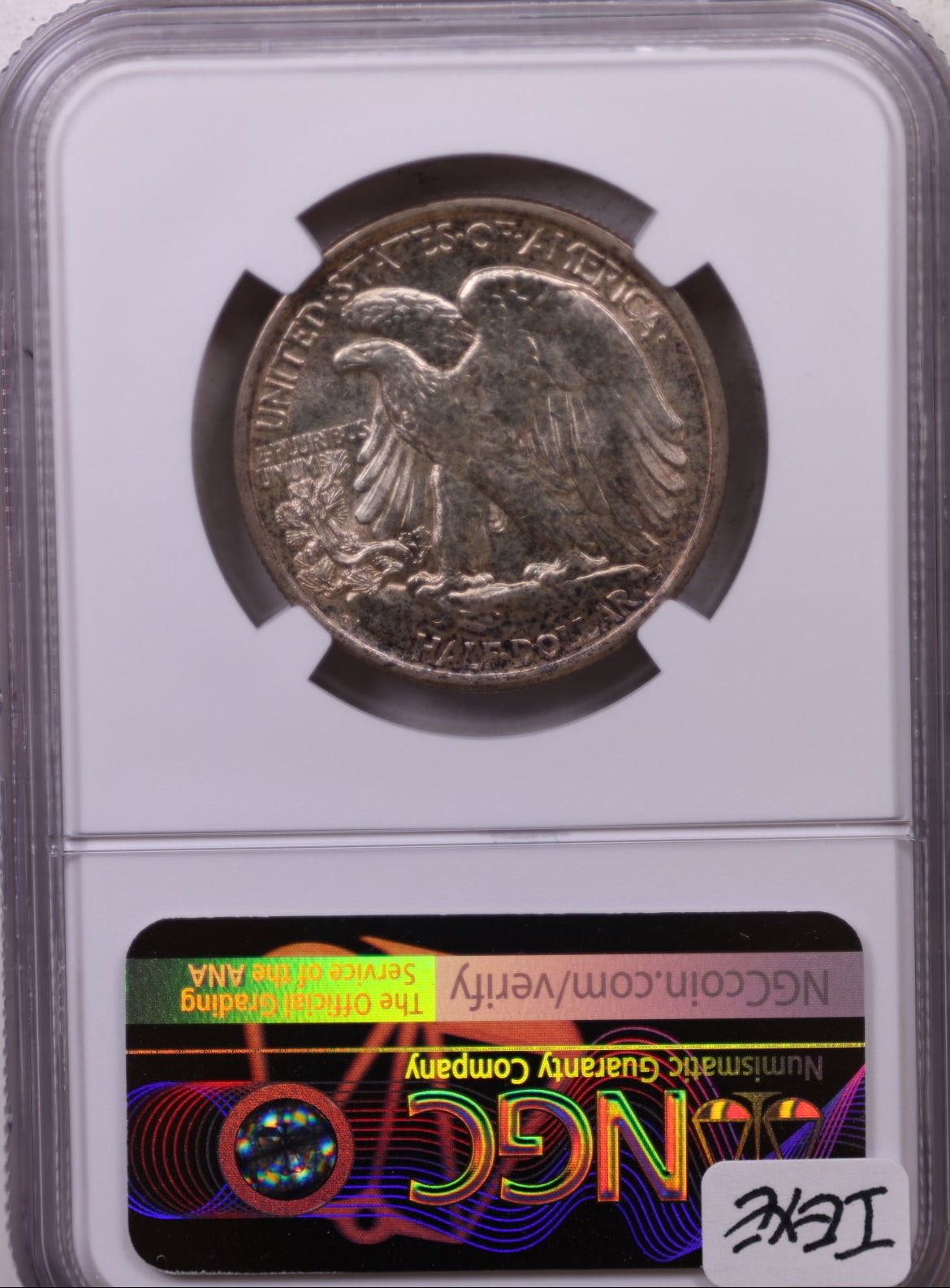 1917-D Walking Liberty Half Dollar, Reverse Mint Mark, NGC MS-64. Store #GHR122.