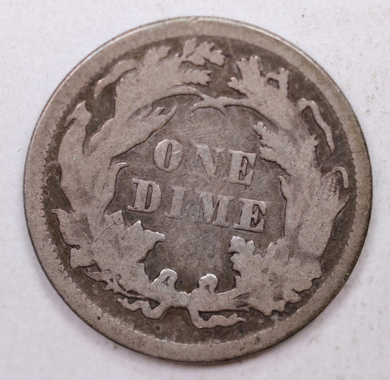 1871 Seated Liberty Dime, Collectible Circulated Coin, Store Sale