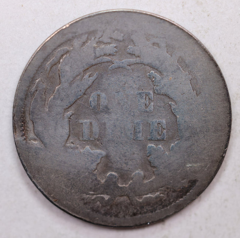 1872 Seated Liberty Dime, Collectible Circulated Coin, Store Sale