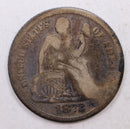 1872-CC Seated Liberty Dime, Collectible Circulated Coin, Store Sale