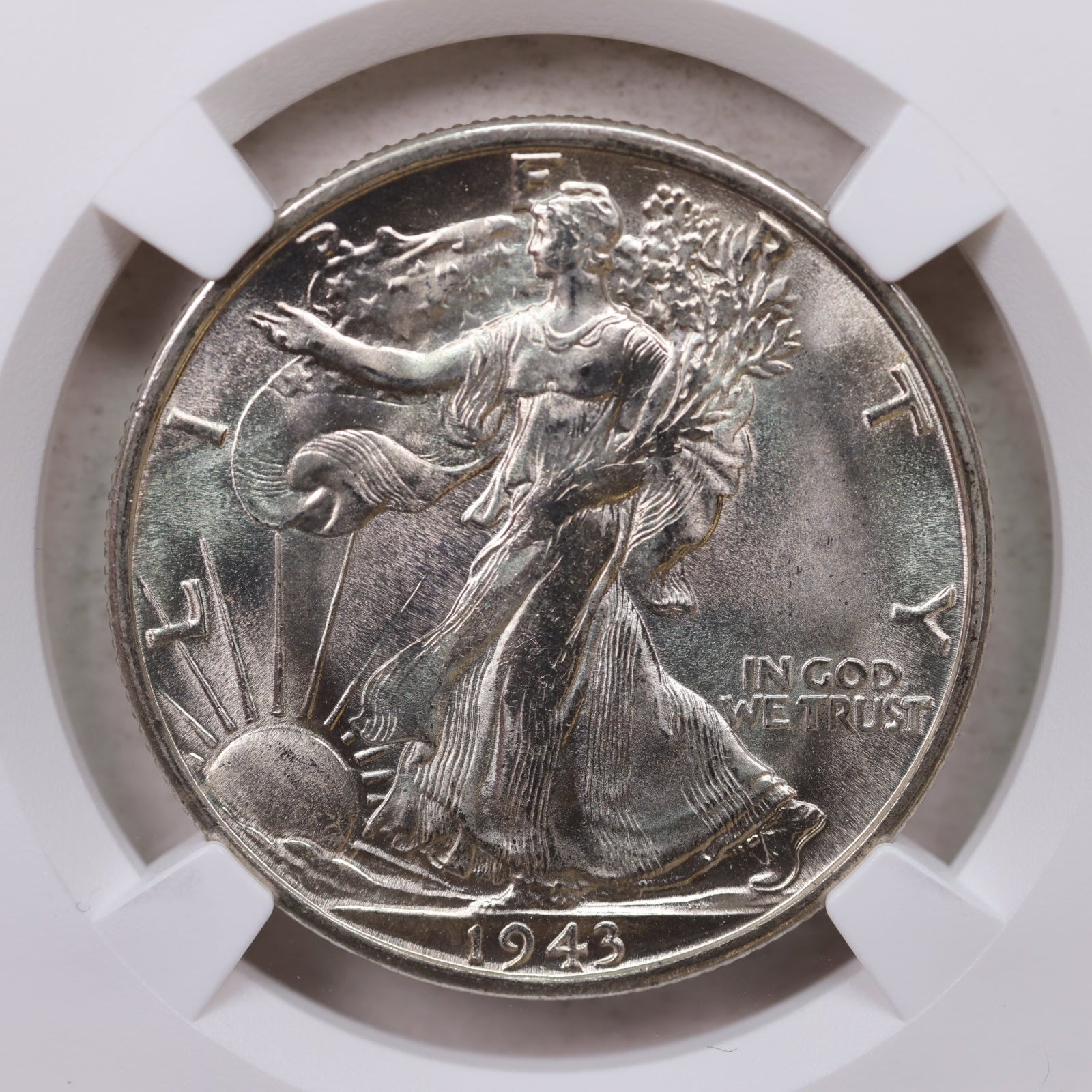 1943-S Walking Liberty Silver Half Dollar, Mint State, NGC MS-66. Store #GHR124.