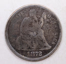 1872-S Seated Liberty Dime, Collectible Circulated Coin, Store Sale