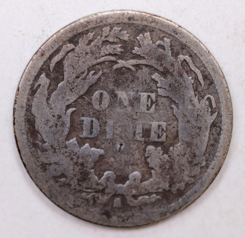 1872-S Seated Liberty Dime, Collectible Circulated Coin, Store Sale