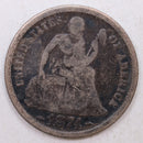 1874 Seated Liberty Dime, Circulated Coin, Store Sale