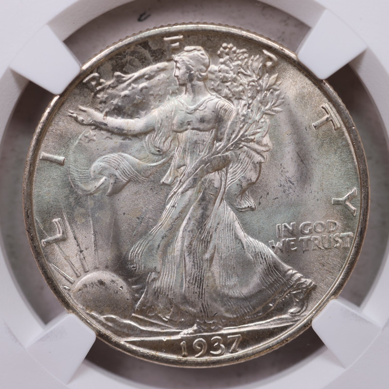 1937-S Walking Liberty Silver Half Dollar, Mint State, NGC MS-66. Store #GHR125.