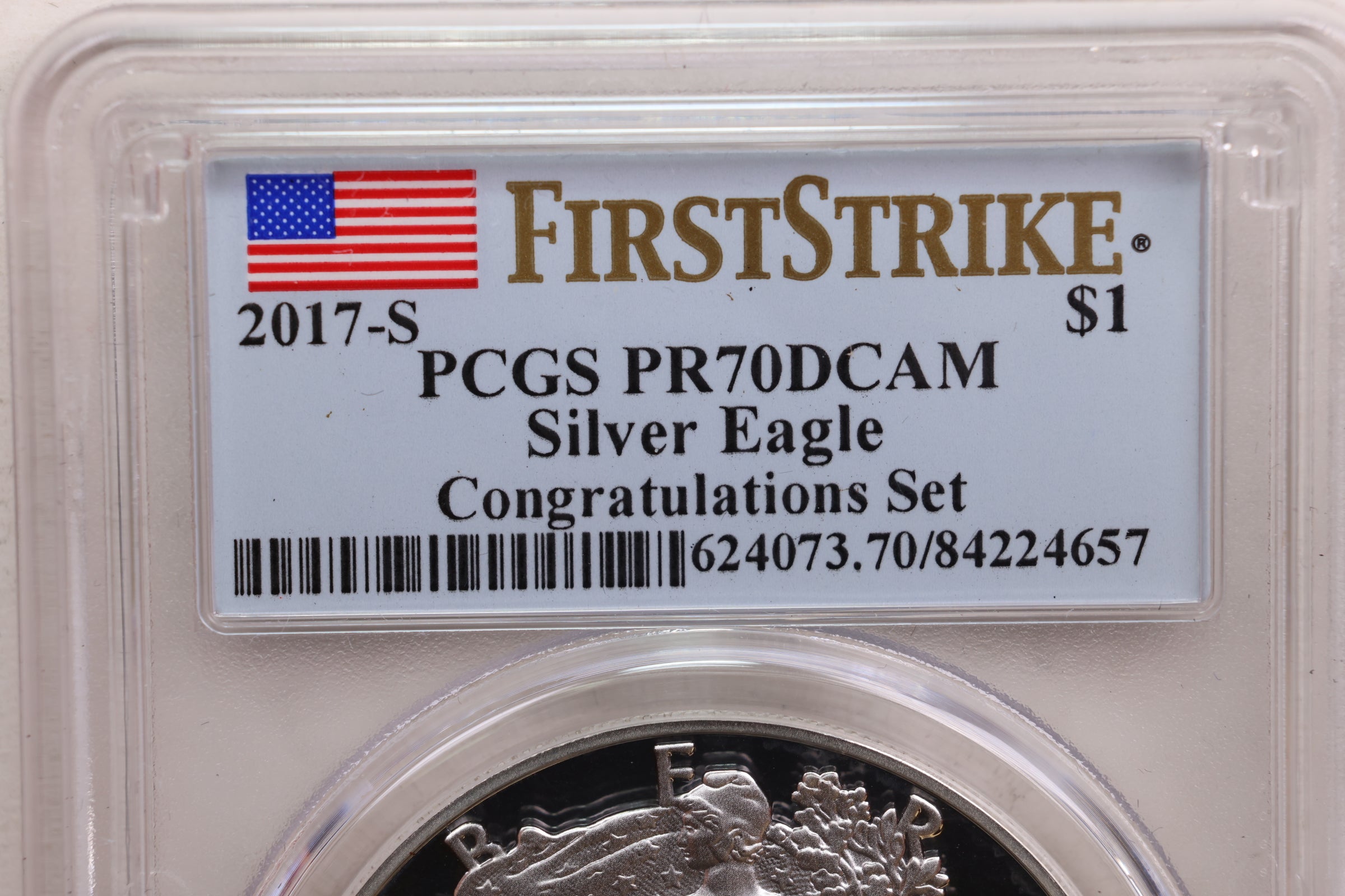 2017-W Proof American Silver Eagle, 'Congratulations Set', PCGS PF-70, Store #AE0214
