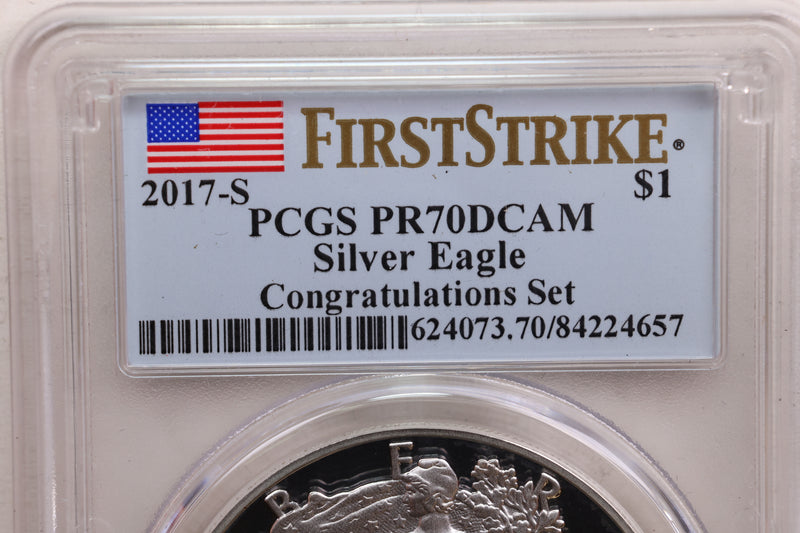 2017-W Proof American Silver Eagle, 'Congratulations Set', PCGS PF-70, Store