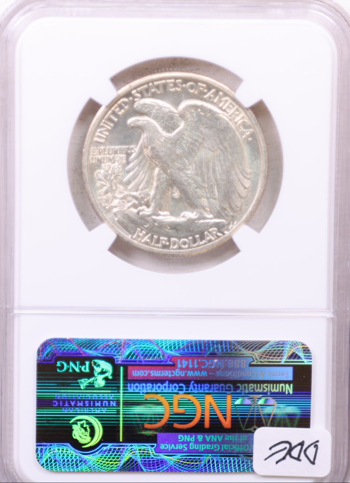1929-D Walking Liberty Silver Half Dollar, Mint State, NGC AU-58. Store #GHR126.