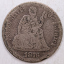 1876-S Seated Liberty Dime, Collector Circulated Coin, Store Sale
