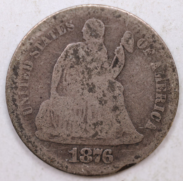 1876-S Seated Liberty Dime, Collector Circulated Coin, Store Sale #DE756.
