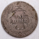 1876-S Seated Liberty Dime, Collector Circulated Coin, Store Sale