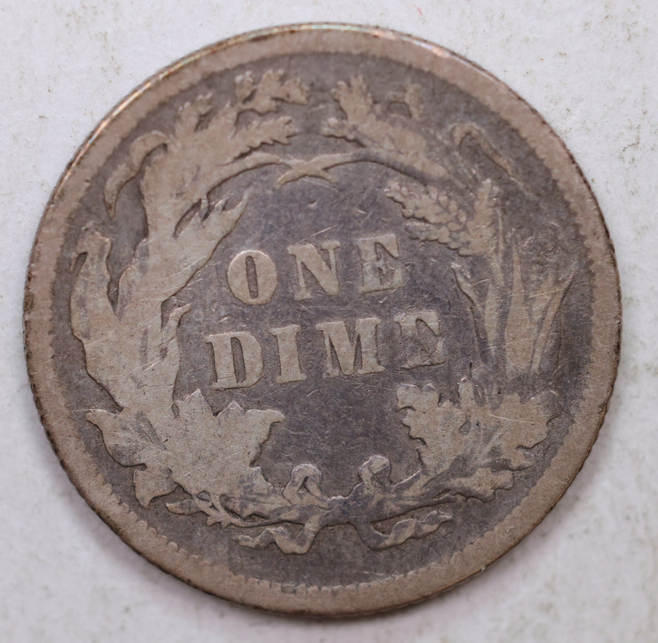1877 Seated Liberty Dime, Collector Circulated Coin, Store Sale #DE757.