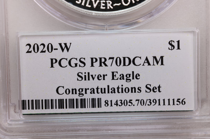 2020-W American Silver Eagle, Proof Strike, PCGS Premier PF-70, Store