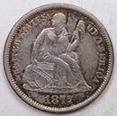 1877-S Seated Liberty Dime, Collector Circulated Coin, Store Sale