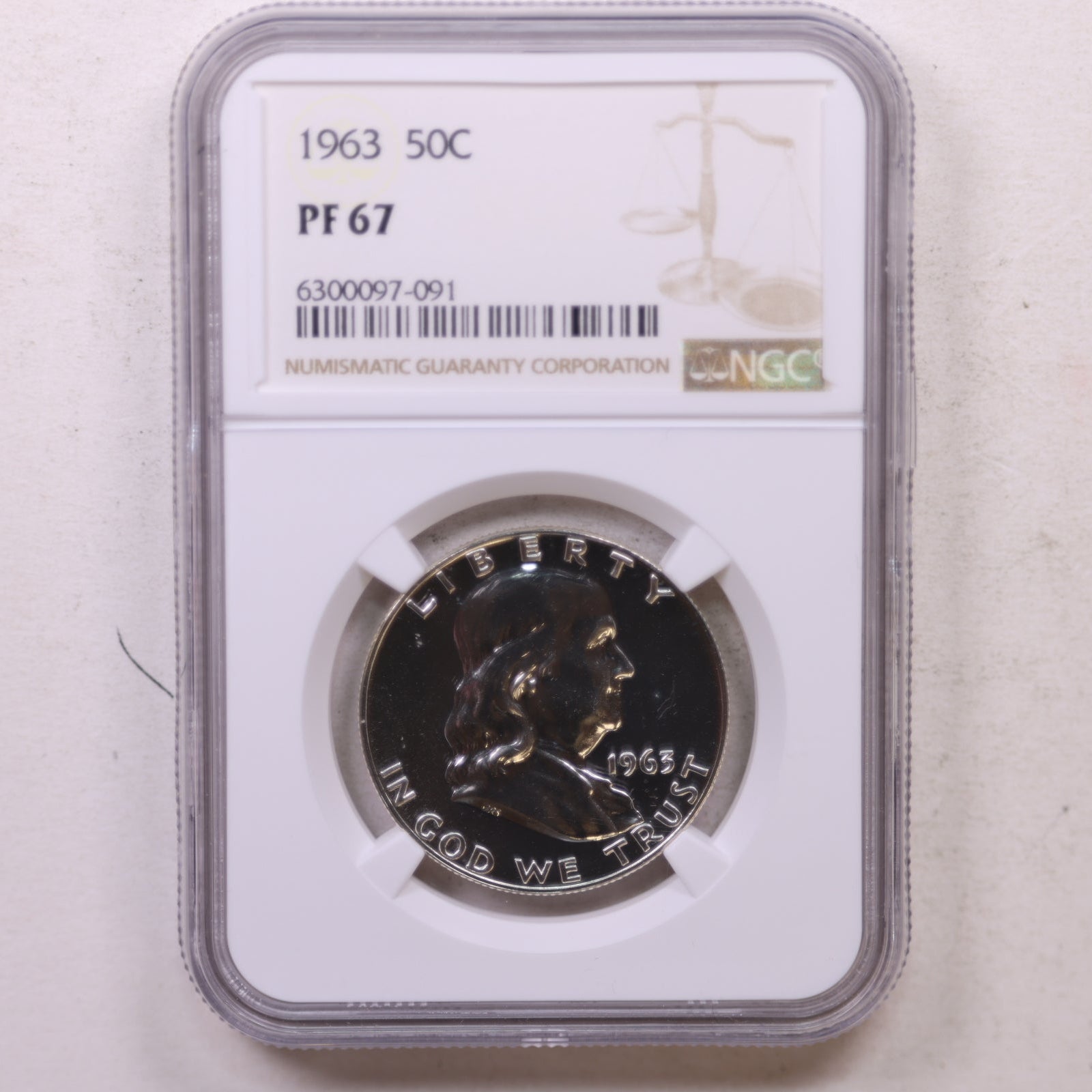 1963 Franklin Half Dollar, Gem Proof Strike, NGC PF-67, Store #GHR129.