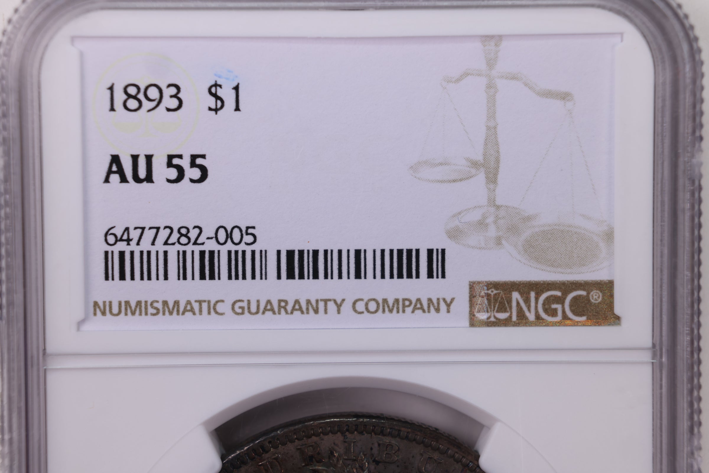1893 Morgan Silver Dollar., Collectible Coin., NGC AU-55., STORE# GDR015