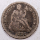 1882 Seated Liberty Dime, Collector Circulated Coin, Store Sale