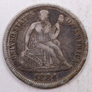 1884 Seated Liberty Dime, Collector Circulated Coin, Store Sale