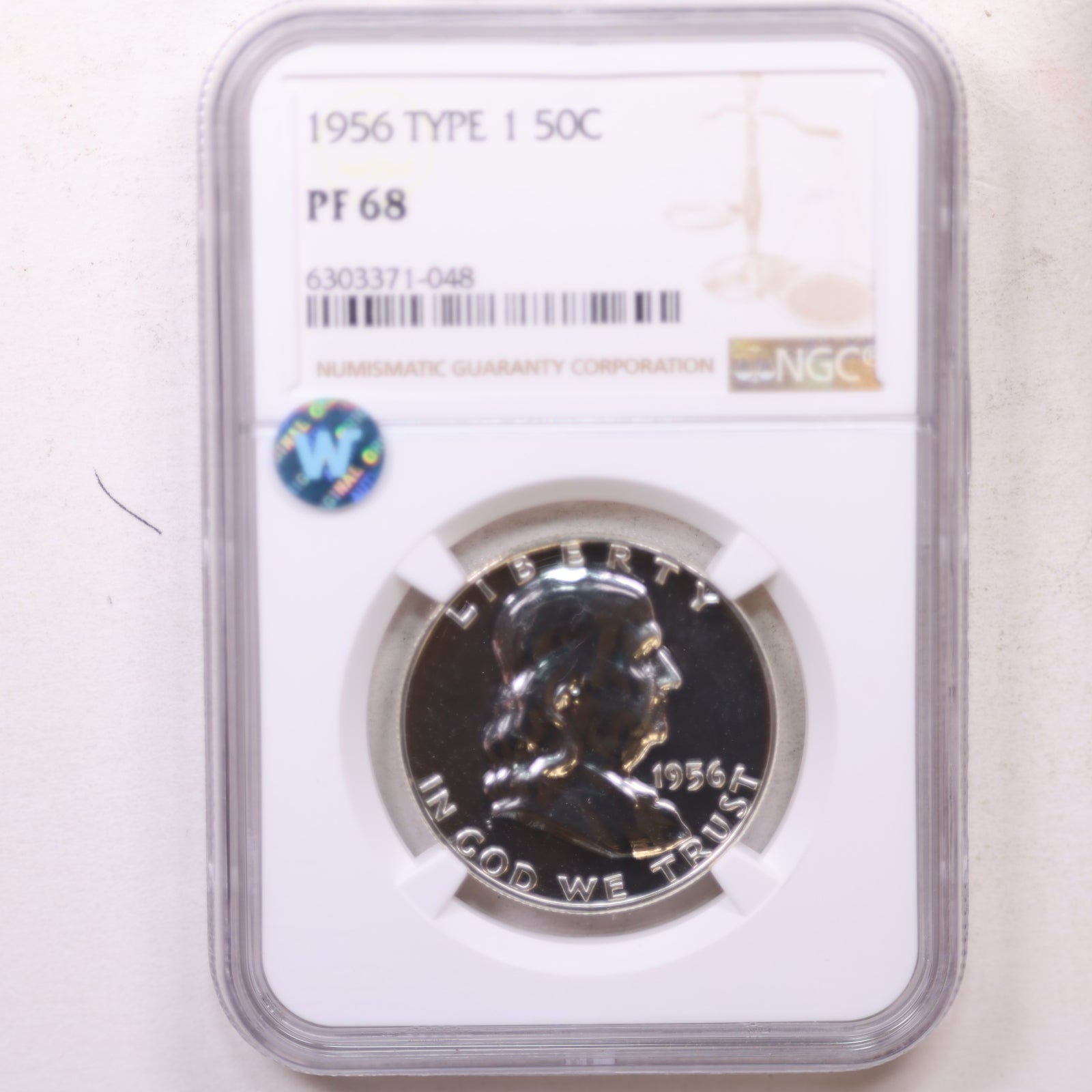 1956 Franklin Half Dollar, Gem Proof Strike, Type-1, NGC PF-68, Store Sale #GHR134.