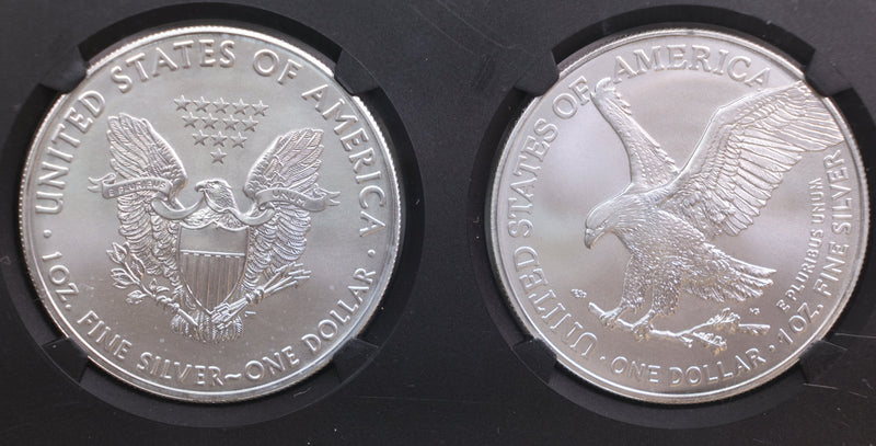 2021 American Silver Eagle, 2 Coin Set, Type 1 & 2, NGC Holder, Store SALE