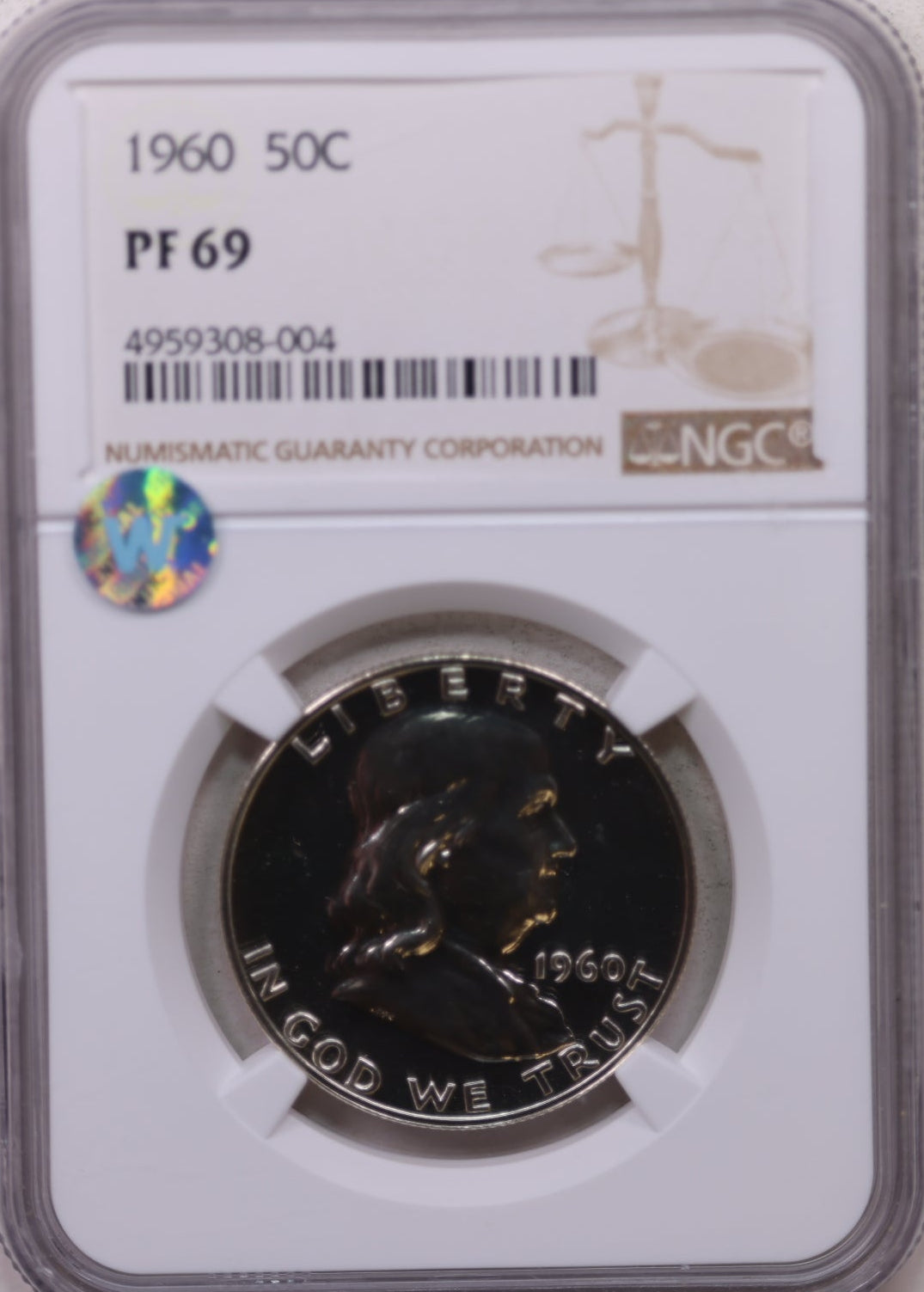 1960 Franklin Half Dollar, Superb Gem Proof Strike, NGC PF 69, Store #GHR135