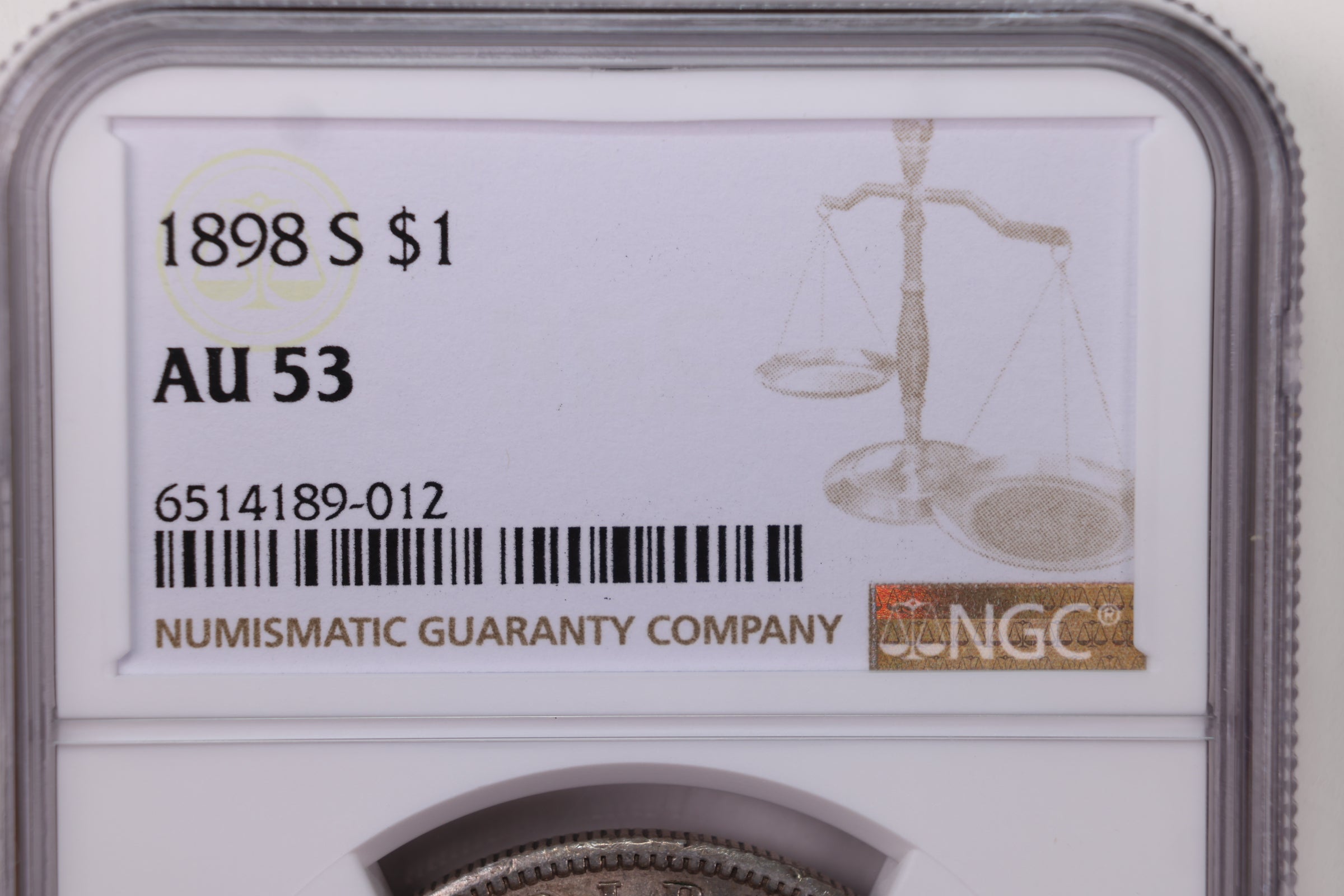 1898-S Morgan Silver Dollar., Collectible Coin., NGC AU-53., STORE# GDR021