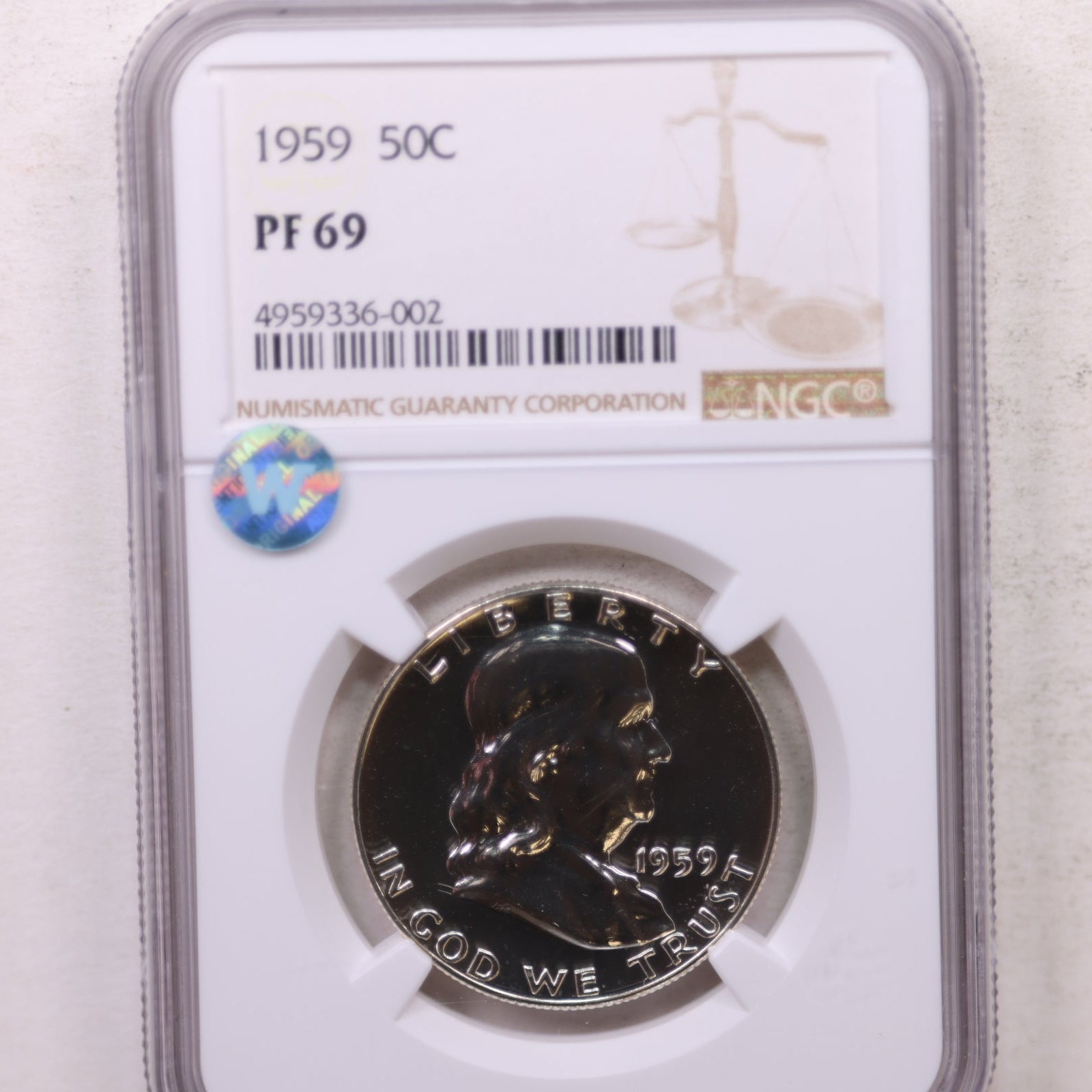 1959 Franklin Half Dollar, Gem Proof Strike, NGC PF-69, Store Sale #GHR137.