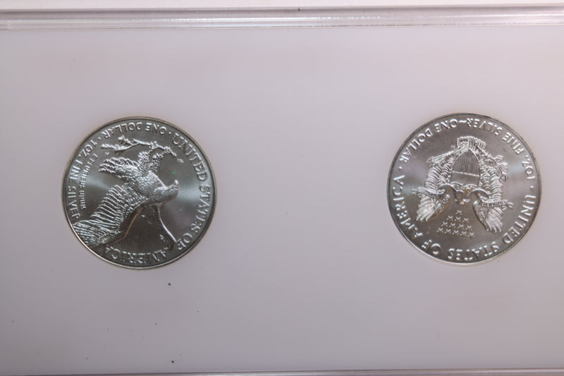 2021 American Silver Eagle, 2 Coin Set, Type 1 and 2, In Capital Holder, Store