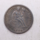 1889 Seated Liberty Dime, Collectible Circulated Coin, Store Sale