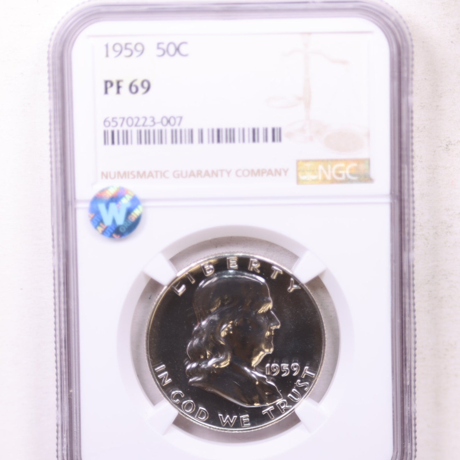 1959 Franklin Half Dollar, Gem Proof Strike, NGC PF-69, Store Sale #GHR137.